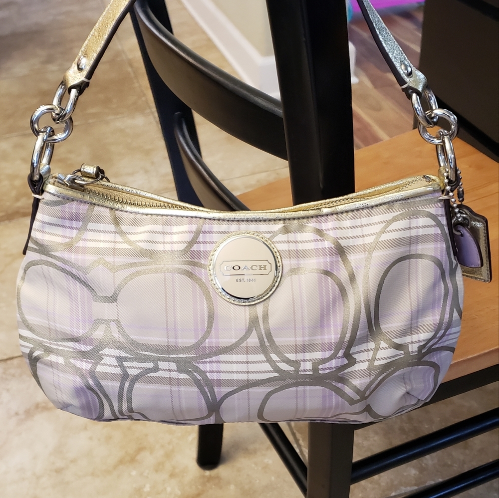 COACH Shoulder Purse Nylon Gold F17210